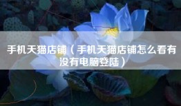 手机天猫店铺（手机天猫店铺怎么看有没有电脑登陆）