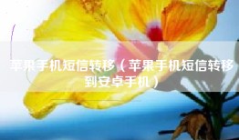 苹果手机短信转移（苹果手机短信转移到安卓手机）