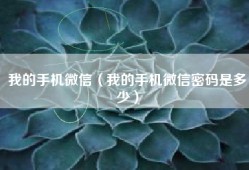 我的手机微信（我的手机微信密码是多少）