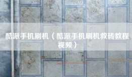 酷派手机刷机（酷派手机刷机救砖教程视频）