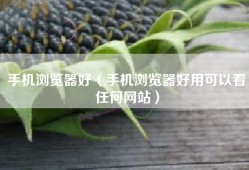 手机浏览器好（手机浏览器好用可以看任何网站）
