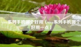 vivo系列手机哪个好用（vivo系列手机哪个好用一点）