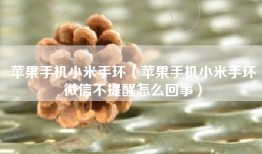 苹果手机小米手环（苹果手机小米手环微信不提醒怎么回事）