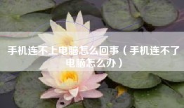 手机连不上电脑怎么回事（手机连不了电脑怎么办）
