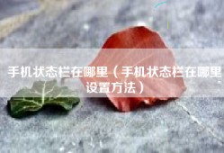 手机状态栏在哪里（手机状态栏在哪里设置方法）