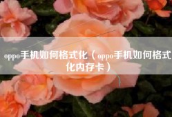 oppo手机如何格式化（oppo手机如何格式化内存卡）