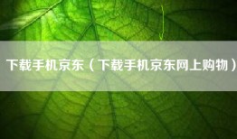 下载手机京东（下载手机京东网上购物）