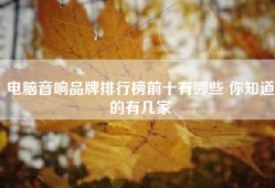 电脑音响品牌排行榜前十有哪些 你知道的有几家