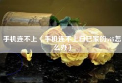 手机连不上（手机连不上自己家的wifi怎么办）
