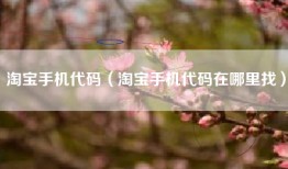 淘宝手机代码（淘宝手机代码在哪里找）