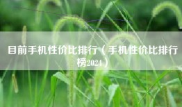 目前手机性价比排行（手机性价比排行榜2024）