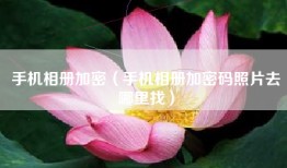 手机相册加密（手机相册加密码照片去哪里找）