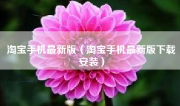 淘宝手机最新版（淘宝手机最新版下载安装）