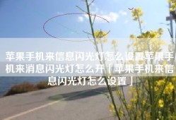 苹果手机来信息闪光灯怎么设置苹果手机来消息闪光灯怎么开「苹果手机来信息闪光灯怎么设置」