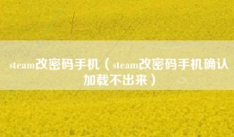steam改密码手机（steam改密码手机确认加载不出来）