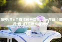 薇娅9月19日直播预告清单v i v o 手机「薇娅9月19日直播预告清单」