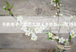 手机电子文档怎么做（手机版word文档）