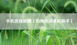 手机连接助理（如何连接手机助手）