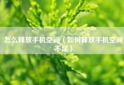 怎么释放手机空间（如何释放手机空间不足）