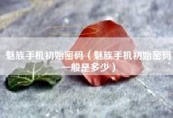 魅族手机初始密码（魅族手机初始密码一般是多少）