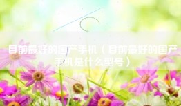 目前最好的国产手机（目前最好的国产手机是什么型号）