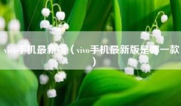 vivo手机最新版（vivo手机最新版是哪一款）