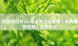 沈阳市召开2025年全市卫生健康（疾病预防控制）工作会议