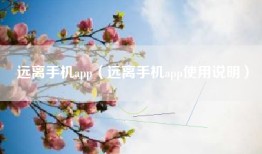 远离手机app（远离手机app使用说明）
