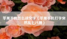 苹果手机怎么读文字（苹果手机打字突然乱七八糟）