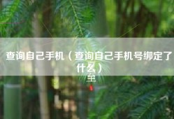 查询自己手机（查询自己手机号绑定了什么）