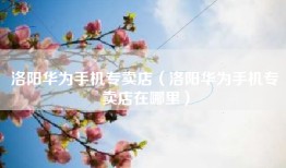 洛阳华为手机专卖店（洛阳华为手机专卖店在哪里）