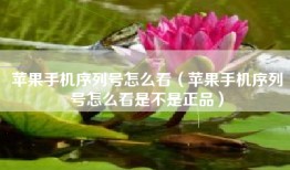 苹果手机序列号怎么看（苹果手机序列号怎么看是不是正品）