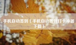 手机自动签到（手机自动签到打卡神器下载）
