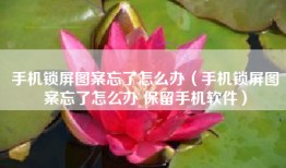 手机锁屏图案忘了怎么办（手机锁屏图案忘了怎么办 保留手机软件）