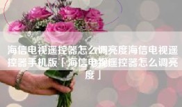 海信电视遥控器怎么调亮度海信电视遥控器手机版「海信电视遥控器怎么调亮度」