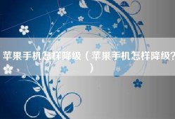 苹果手机怎样降级（苹果手机怎样降级？）