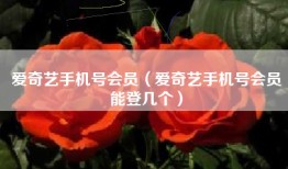 爱奇艺手机号会员（爱奇艺手机号会员能登几个）
