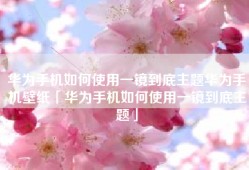 华为手机如何使用一镜到底主题华为手机壁纸「华为手机如何使用一镜到底主题」