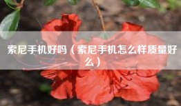 索尼手机好吗（索尼手机怎么样质量好么）