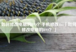 如何修改电脑的DNS？手机修改dns「如何修改电脑的DNS？」
