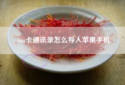 sim卡通讯录怎么导入苹果手机
