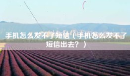 手机怎么发不了短信（手机怎么发不了短信出去？）
