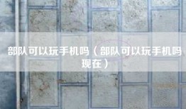 部队可以玩手机吗（部队可以玩手机吗现在）