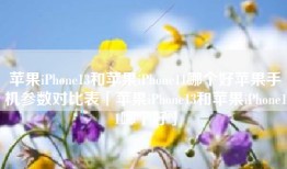 苹果iPhone13和苹果iPhone11哪个好苹果手机参数对比表「苹果iPhone13和苹果iPhone11哪个好」