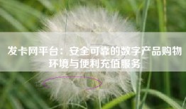 发卡网平台：安全可靠的数字产品购物环境与便利充值服务