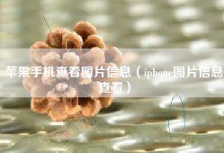 苹果手机查看图片信息（iphone图片信息查看）