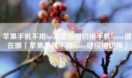 苹果手机不用home键应用切换手机home键在哪「苹果手机不用home键应用切换」