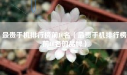 最贵手机排行榜前10名（最贵手机排行榜前10名的品牌）