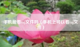 手机能看caj文件吗（手机上可以看caj文件）