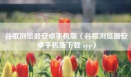 谷歌浏览器安卓手机版（谷歌浏览器安卓手机版下载 app）